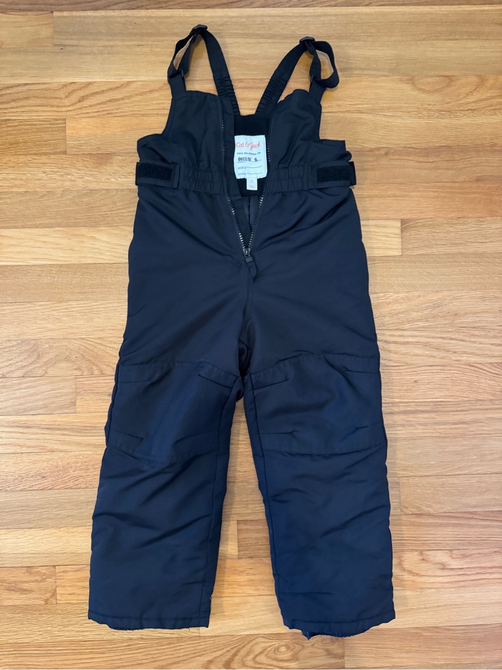 Cat & Jack Black Kids Snow Overalls with Adjustable Straps